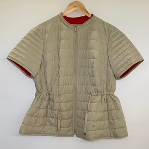 Lafayette 148 New York Short Sleeves Quilted Down Jacket Size 1X